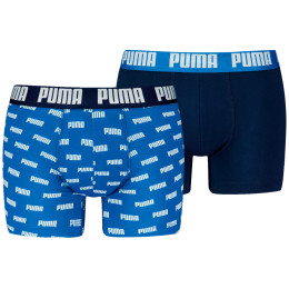 Pánske boxerky Puma Everyday Aop Print Boxer 2P modrá/svetlo modrá Blue Combo