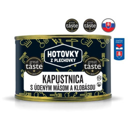 Polievka Hotovky z plechovky Kapustnica s údeným mäsom a klobásou 400ml