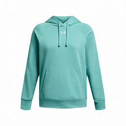 Dámska mikina Under Armour Rival Fleece Hoodie svetlomodrá RadialTurquoise/White