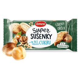 Jedlo na cesty Emco Super sušienky lieskový oriešok 60g