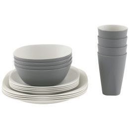 Sada riadov Outwell Gala 4 Person Dinner Set šedá Grey & Sand