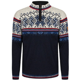 Pánsky sveter Dale of Norway Vail Masc Sweater tmavomodrá Midnightnavy Redrose Offwhite