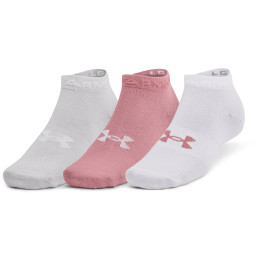 Sada ponožiek Under Armour Essential Low Cut 3pk ružová Pink Elixir / White / Halo Gray