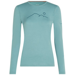 Dámske funkčné tričko Icebreaker Women Merino 200 Oasis LS Crewe Rainer Ridge svetlomodrá Hydro