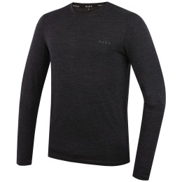Pánske tričko MOOA MerinoSilk 160 long čierna black melange