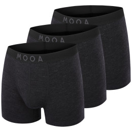 Pánske boxerky MOOA MerinoSilk 4in 3-pack čierna black melange