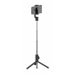 Selfie tyč Swissten BLUETOOTH SELFIE STICK ALUMINUM TRIPOD PRO čierna/strieborná