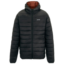 Pánska prešívaná bunda Regatta Hooded Marizion čierna/hnedá Blk(BurntHn)