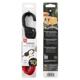 Upínacia guma Nite Ize Slide Lock Carabiner Bungee 24" červená Červená