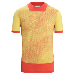 Pánske funkčné tričko Icebreaker Men ZoneKnit™ SS Tee GEODETIC oranžová Summer/Vibrant Earth/Aop