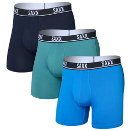 Boxerky Saxx Essential Perform Mesh Boxer Brf Fly 3Pk modrá blue/teal/maritime