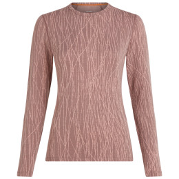 Dámske funkčné tričko Icebreaker Women Merino 260 Tech Vertex LS Crewe Delta Lines AOP hnedá Summit/Blush/J