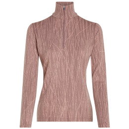 Dámske funkčné tričko Icebreaker Women Merino 260 Tech Vertex LS Half Zip Delta Lines AOP hnedá Summit/Blush/J