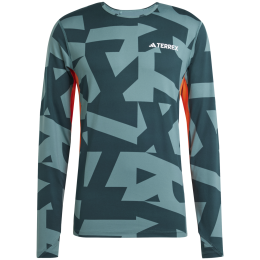 Pánske funkčné tričko Adidas Multi Synt Ls A zelená/oranžová