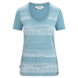 Dámske funkčné tričko Icebreaker Tech Lite II SS Scoop Tee Reflection Lines svetlo modrá Astral Blue