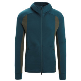 Pánska funkčná mikina Icebreaker Merino Quantum ZoneKnit™ LS Zip Hoodie zelená Green Glory/Loden/Cb