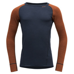 Pánske funkčné tričko Devold Duo Active Merino 205 Shirt modrá/oranžová Flame/Ink