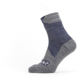 Nepremokavé ponožky SealSkinz Bircham sivá/modrá Navy Blue/Grey Marl