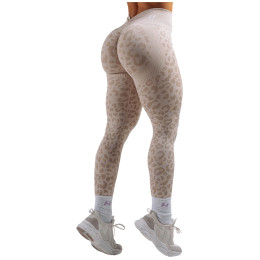 Dámske legíny Nebbia Push-Up Compression Leopard Leggings Primal béžová CREAM LEOPARD