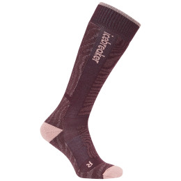 Dámske ponožky Icebreaker Women Merino Blend Ski+ Medium OTC Mountain Contour fialová Java/Blush/Summ