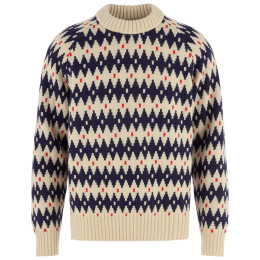 Pánsky sveter Fjällräven Övik Jacquard Knit M béžová Light Beige-Dark Navy