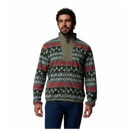 Pánska mikina Columbia Sequoia Grove™ Ii Fz Printed Fleece tmavozelená Greenscape Wizard Island