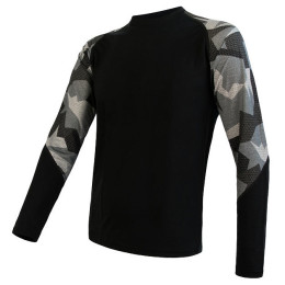 Pánske funkčné tričko Sensor Merino Impress dl.r. čierna Black/Camo