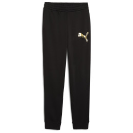 Dámske tepláky Puma ESS METALLIC Sweatpants FL čierna PUMA Black-Metallic Gold