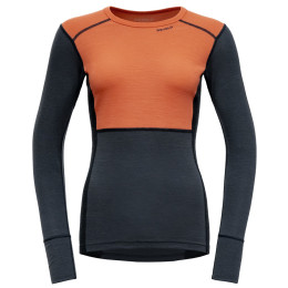 Dámske funkčné tričko Devold Lauparen Merino 190 Shirt Wmn modrá/oranžová CORAL/NIGHT/INK