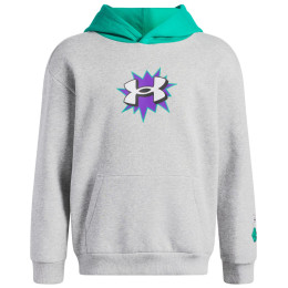 Detské funkčné tričko Under Armour UA B Rival FLC Graphics Hd Mod Gray Light Heather svetlosivá Mod Gray Light Heather / Geode Green / White