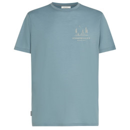 Pánske tričko Icebreaker Men Merino 150 Tech Lite SS Tee Peaceful Pass svetlomodrá Flint Blue