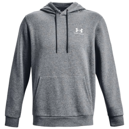 Pánska mikina Under Armour Essential Fleece Hoodie sivá PitchGrayMediumHeather/White