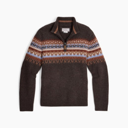 Pánsky sveter Roayal Robins Arch Rock 1/4 Zip tmavohnedá Turkish Coffee Htr Kirkwood Pt