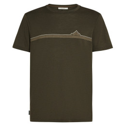 Pánske tričko Icebreaker Men Merino 150 Tech Lite SS Tee Range Stripes tmavohnedá DK Loden