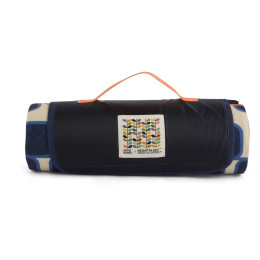 Pikniková deka Regatta Orla Kiely Printed Picnic Blanket modrá/oranžová Giant Square Flower Orange