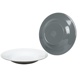 Sada tanierov Bo-Camp Deep plate Two tone - 4ks sivá Grey