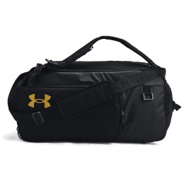 Športová taška Under Armour Contain Duo MD BP Duffle čierna Black/Metallic Gold