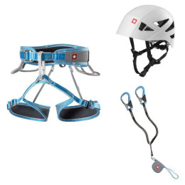 Ferratový set Ocún Via Ferrata Twist Tech Eco Captur Lite Swivel Shard Set sivá/modrá Grey / Blue