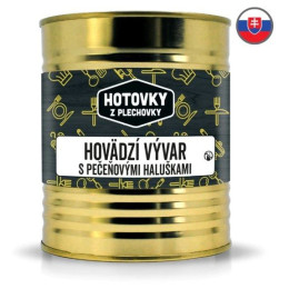 Polievka Hotovky z plechovky Hovädzí vývar s pečeňovými knedličkami 800ml