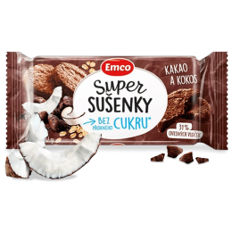 Jedlo na cesty Emco Super sušienky - Kakao a kokos 60g