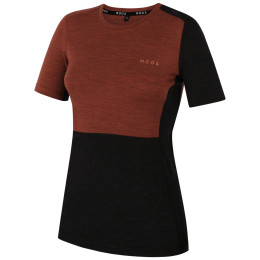 Dámske tričko MOOA MerinoSilk Block 160 short oranžová cinnamon melange