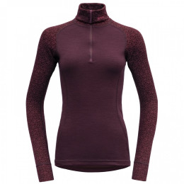 Dámske funkčné tričko Devold Duo Active Merino 205 Z.Neck červená Port