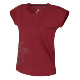 Dámske tričko Ocún Kimo T Women Leafs červená Red Oxblood