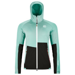 Dámska bunda Ortovox Fleece Rib Hoody W svetlomodrá aquatic ice