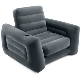 Nafukovacie kreslo Intex Pull-out Chair tmavosivá grey