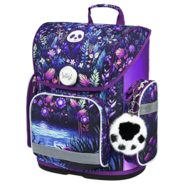 Školský batoh pre 1. stupeň Baagl Ergo fialová Jungle Panda