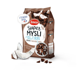Müsli Emco Super mysli bez pridaného cukru čokoláda a kokos 500g