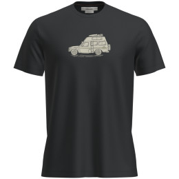 Pánske funkčné tričko Icebreaker M Mer 150 Tech Lite SS Tee Cosy Camper čierna Black