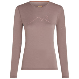 Dámske funkčné tričko Icebreaker Women Merino 200 Oasis LS Crewe Rainer Ridge ružová Summit