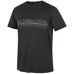 Pánske tričko MOOA Merino Lyolite Waves 150 Short čierna black melange